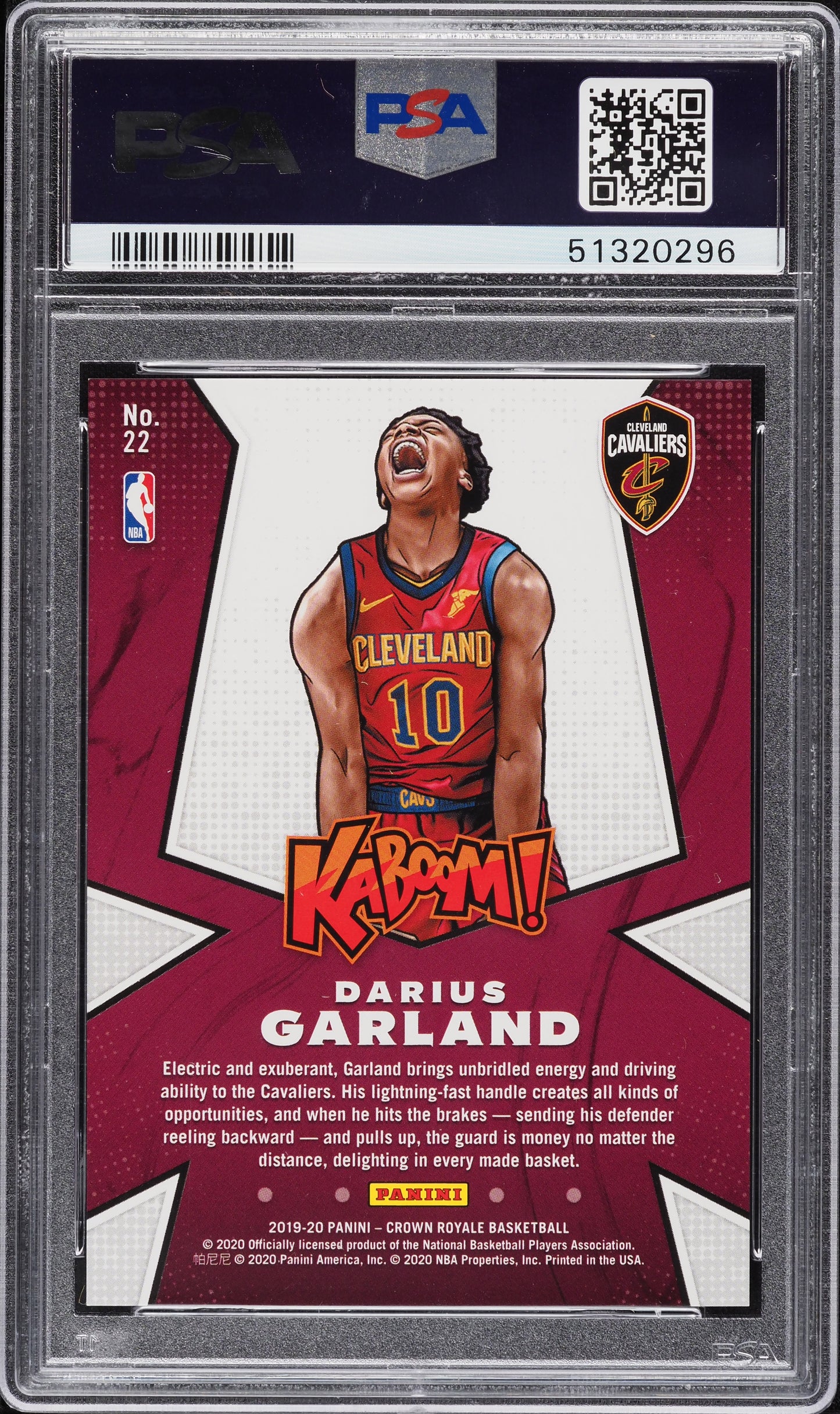 2019 CROWN ROYALE KABOOM! DARIUS GARLAND ROOKIE #22 PSA 9 MINT