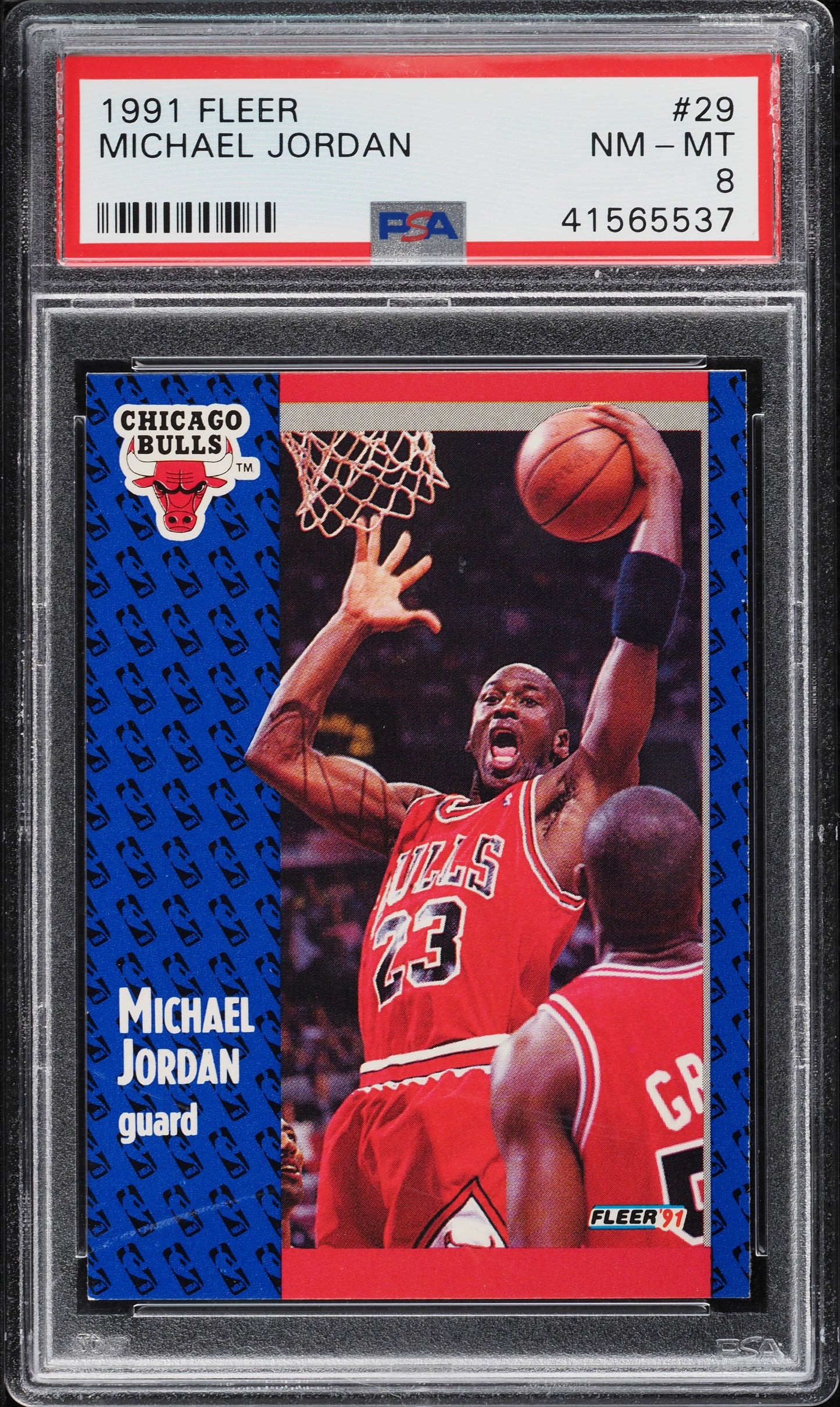 1991 FLEER BASKETBALL MICHAEL JORDAN #29 PSA 8 NM-MT