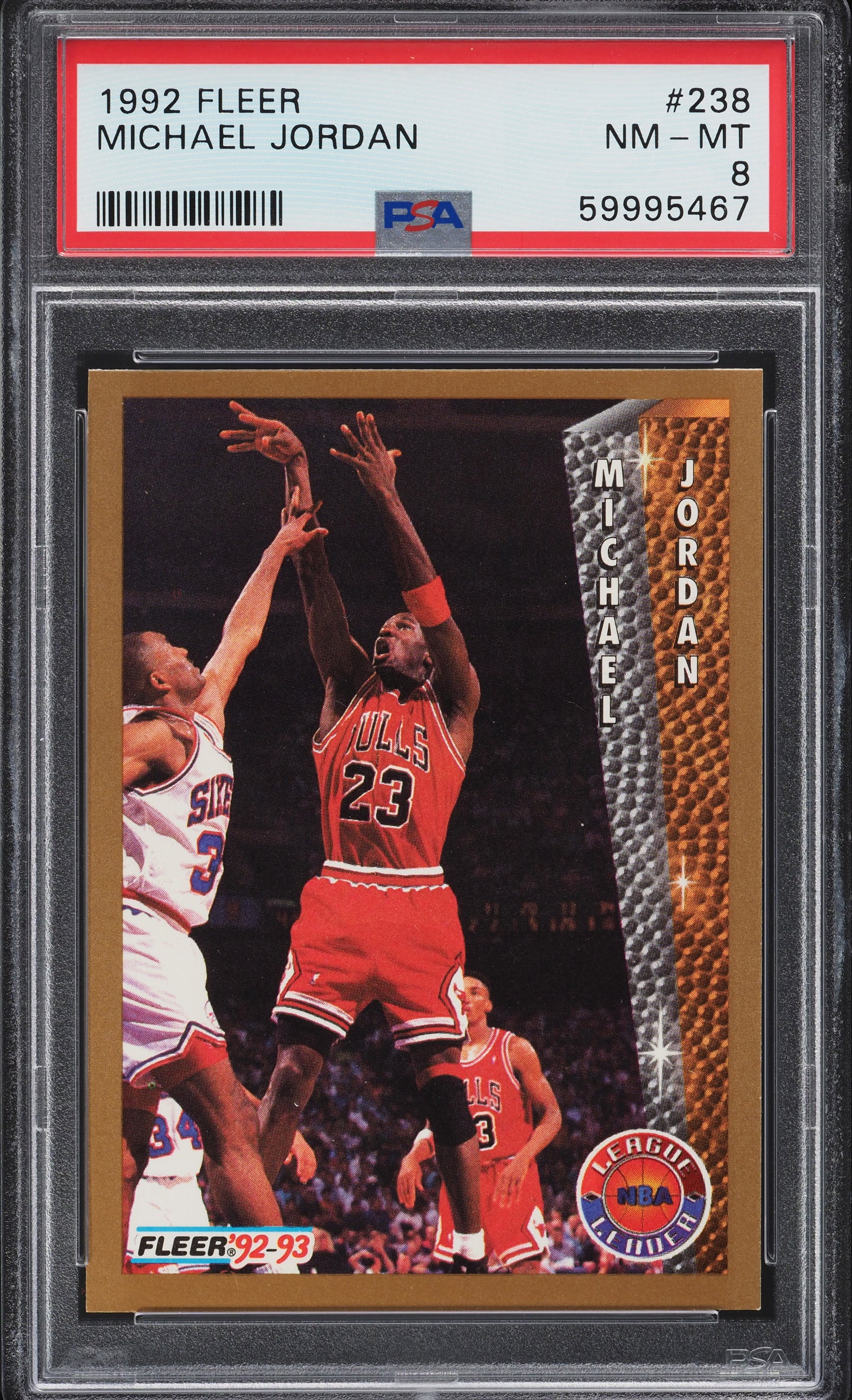 1992 FLEER BASKETBALL MICHAEL JORDAN #238 PSA 8 NM-MT