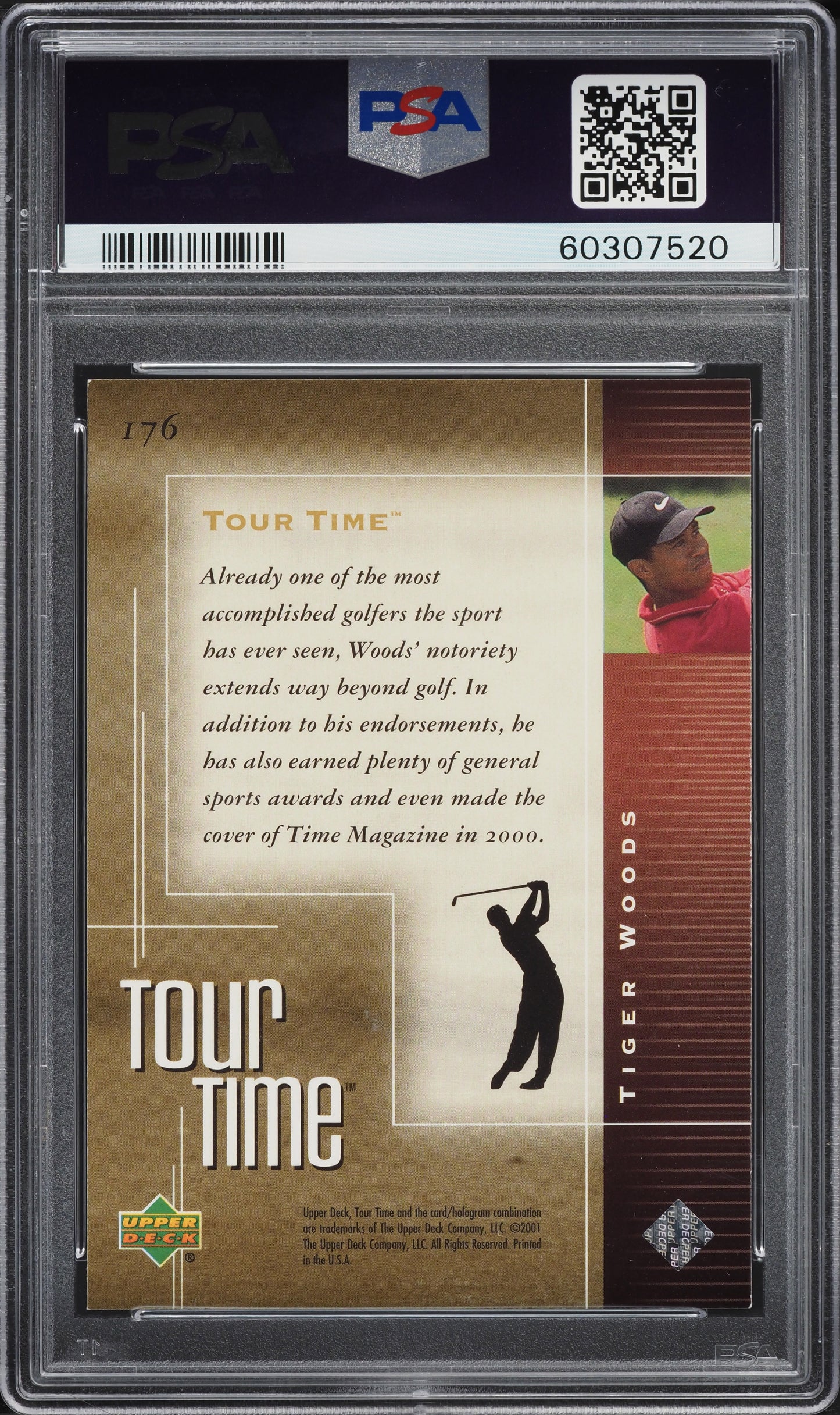 2001 Upper Deck Tiger Woods #176 PSA 8 NM-MT