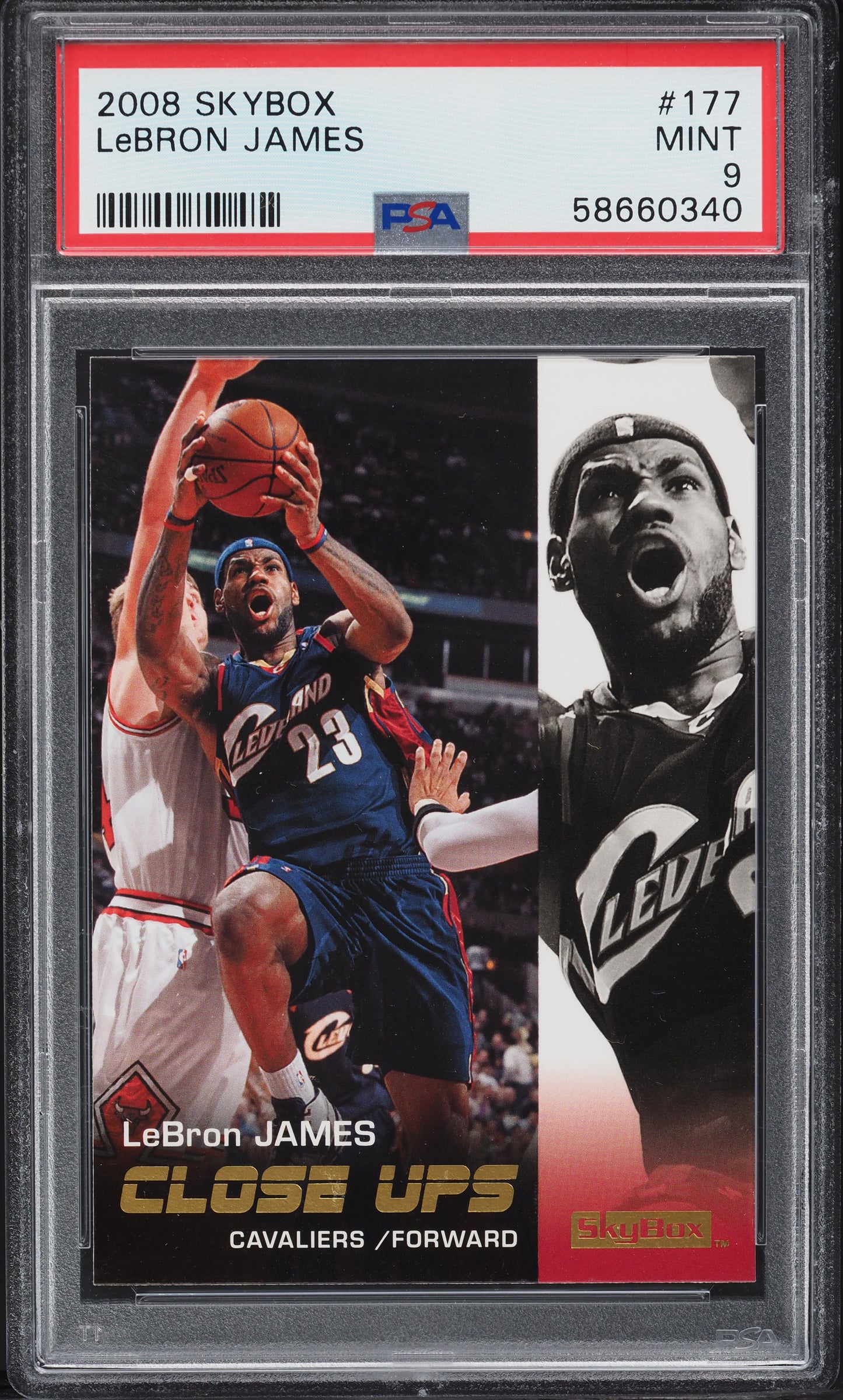 2008 SKYBOX CLOSE UPS LEBRON JAMES #177 PSA 9 MINT
