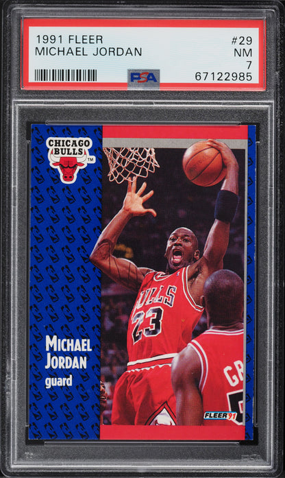 1991 FLEER BASKETBALL MICHAEL JORDAN #29 PSA 7 NRMT