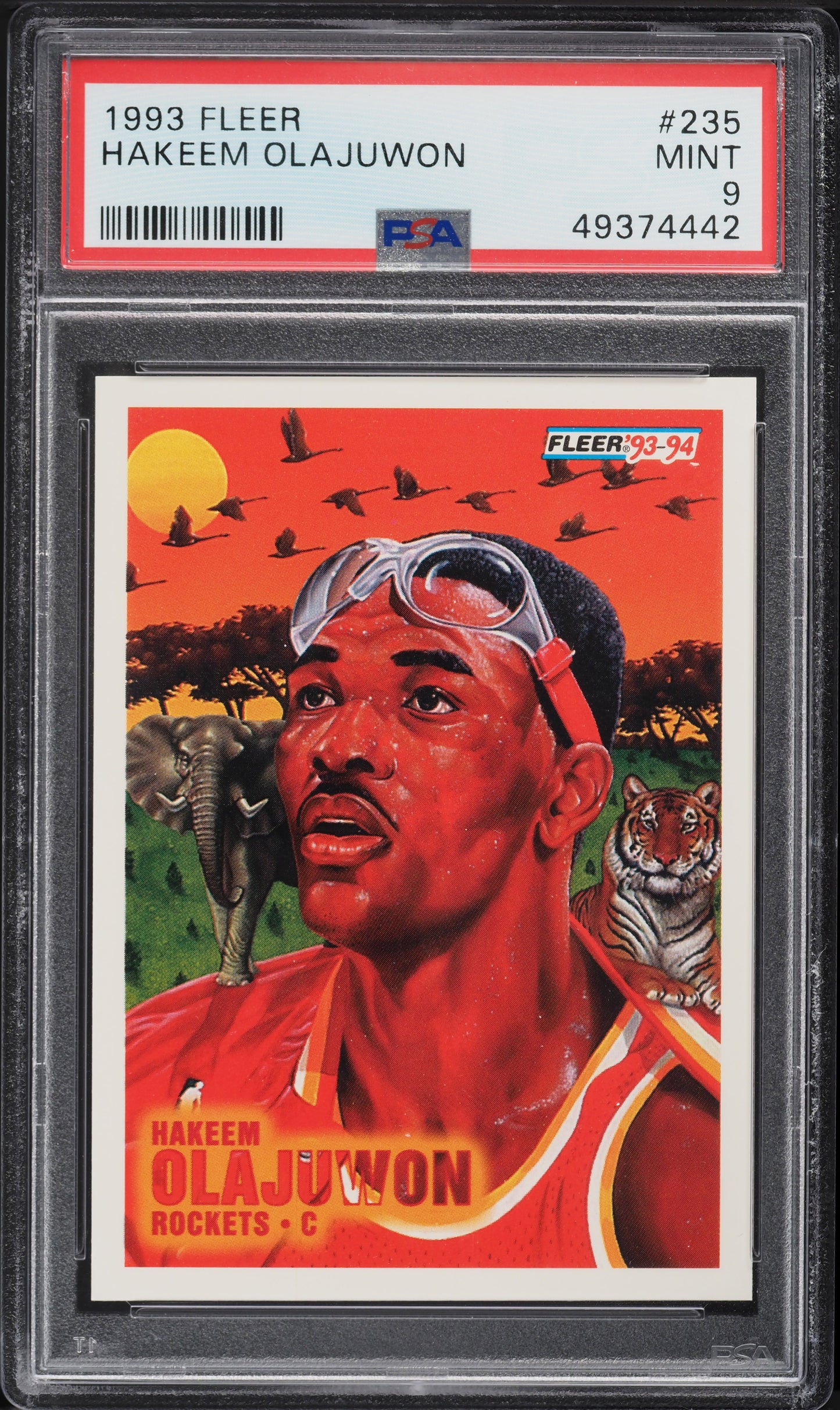 1993 FLEER BASKETBALL HAKEEM OLAJUWON #235 PSA 9 MINT