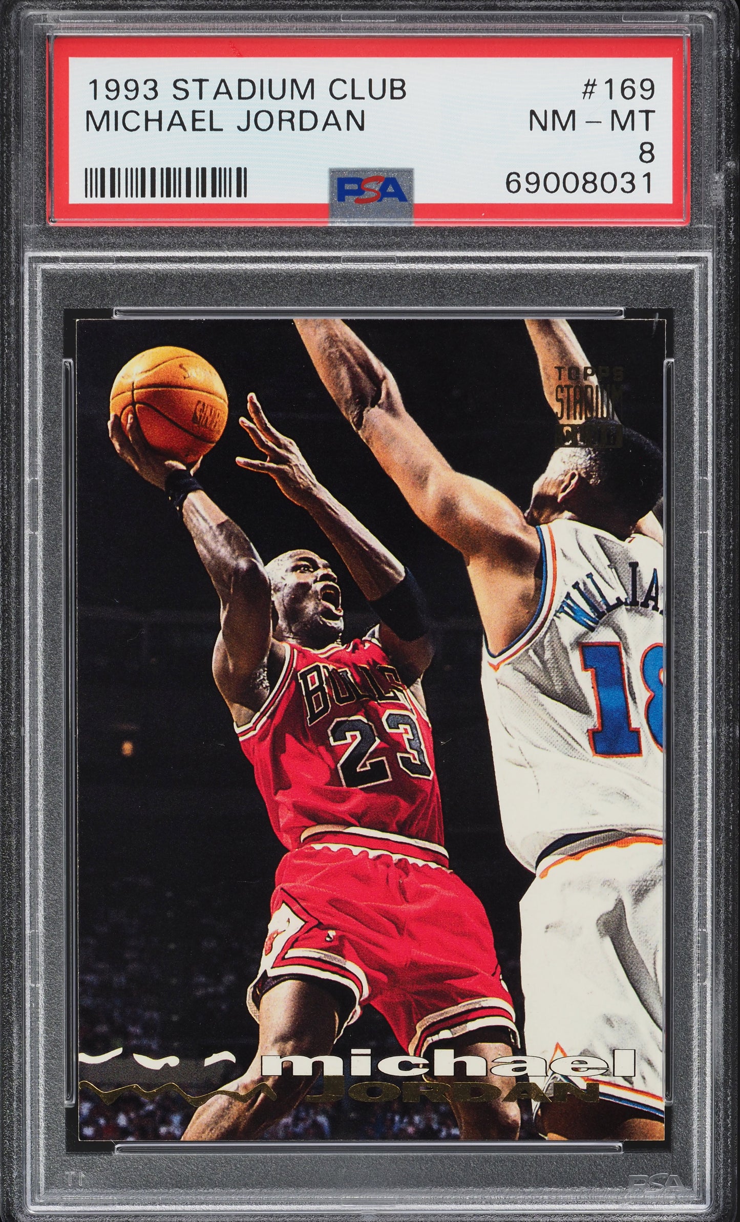 1993 STADIUM CLUB BASKETBALL MICHAEL JORDAN #169 PSA 8 NM-MT