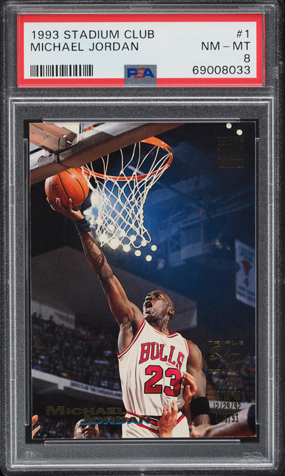 1993 STADIUM CLUB BASKETBALL MICHAEL JORDAN #1 PSA 8 NM-MT