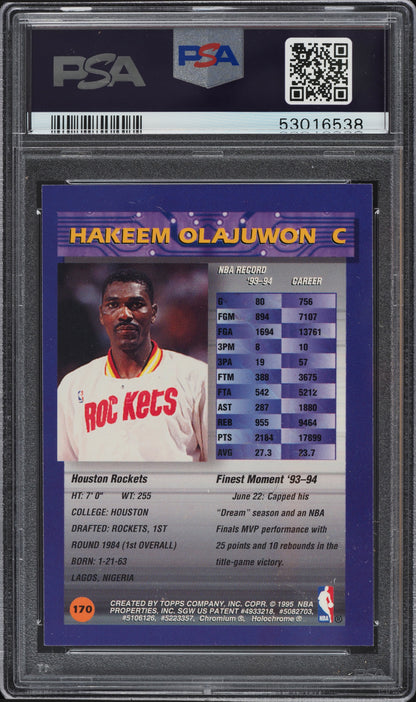 1994 FINEST COATING HAKEEM OLAJUWON #170 PSA 7 NRMT