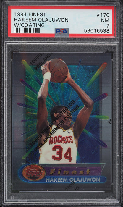 1994 FINEST COATING HAKEEM OLAJUWON #170 PSA 7 NRMT