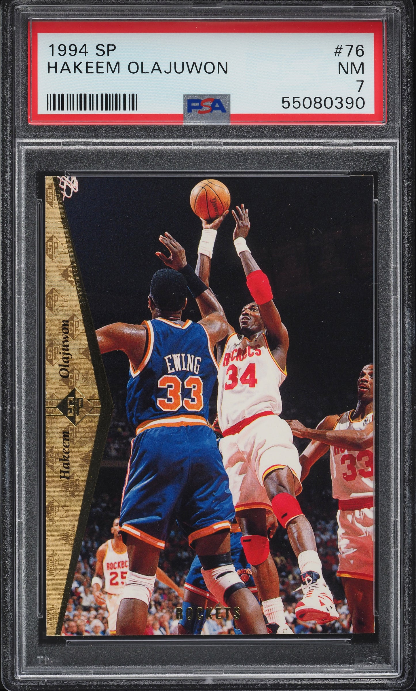 1994 SP BASKETBALL HAKEEM OLAJUWON #76 PSA 7 NRMT