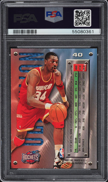 1995 METAL BASKETBALL HAKEEM OLAJUWON #40 PSA 7 NRMT