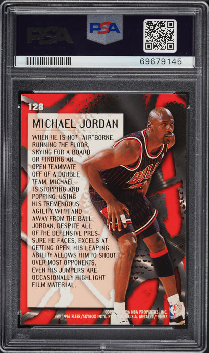 1996 METAL METALIZED MICHAEL JORDAN #128 PSA 8 NM-MT