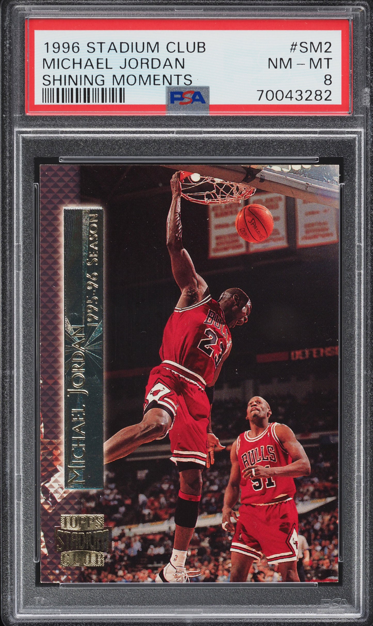 1996 STADIUM CLUB SHINING MOMENTS MICHAEL JORDAN #SM2 PSA 8 NM-MT