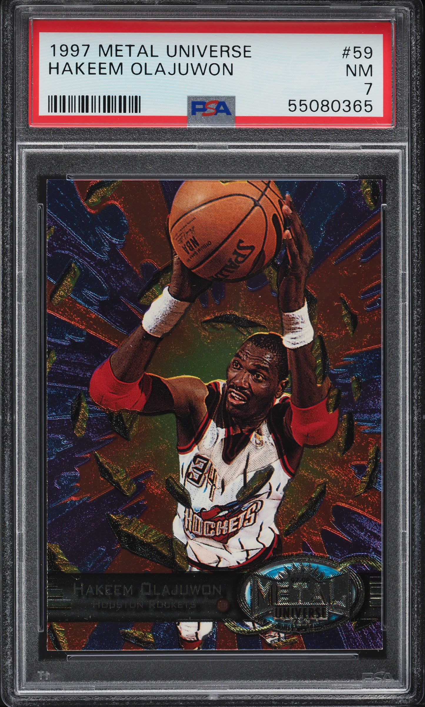 1997 METAL UNIVERSE HAKEEM OLAJUWON #59 PSA 7 NRMT