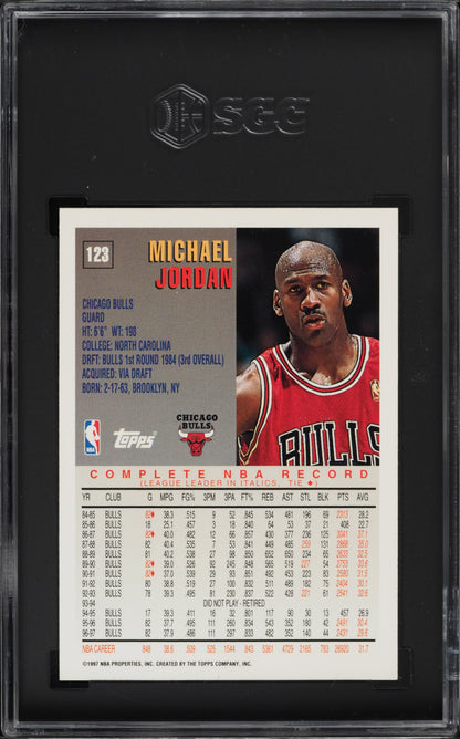 1997 TOPPS BASKETBALL MICHAEL JORDAN #123 SGC 8.5 NM-MT+