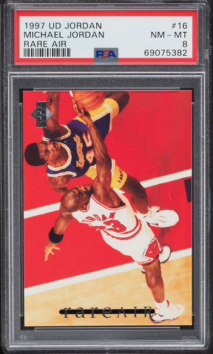 1997 UPPER DECK MJ RARE AIR MICHAEL JORDAN #16 PSA 8 NM-MT