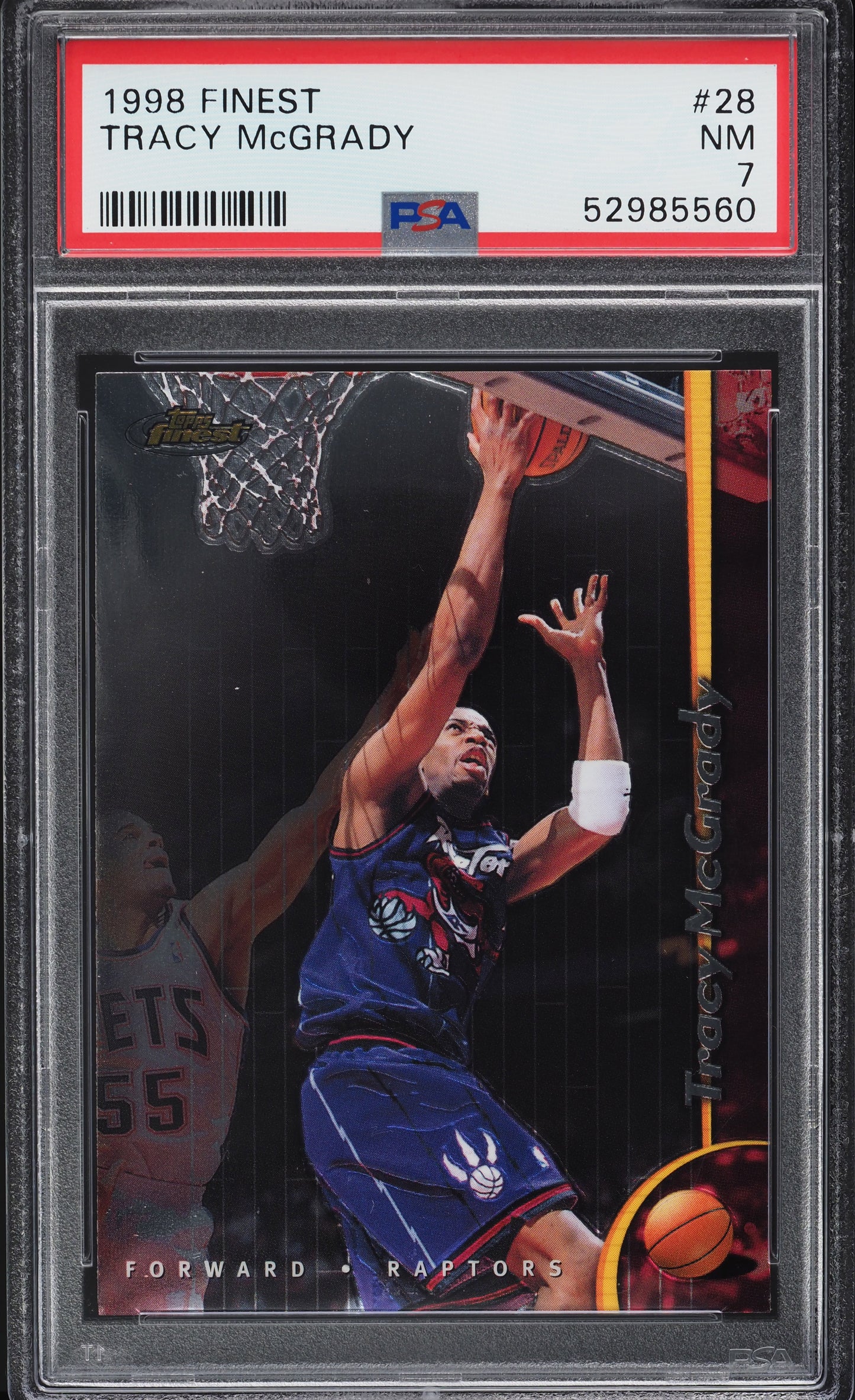 1998 FINEST BASKETBALL TRACY MCGRADY #28 PSA 7 NRMT