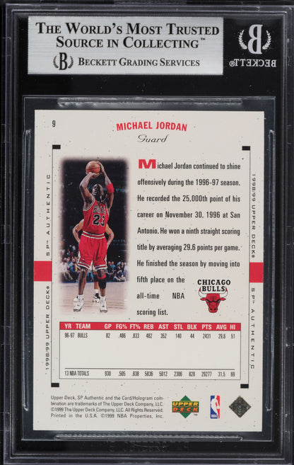 1998 SP AUTHENTIC MICHAEL JORDAN #9 BGS 9 MINT