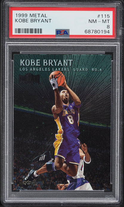 1999 METAL BASKETBALL KOBE BRYANT #115 PSA 8 NM-MT