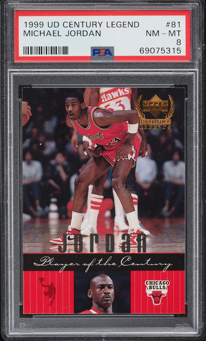 1999 UPPER DECK CENTURY LEGENDS MICHAEL JORDAN #81 PSA 8 NM-MT