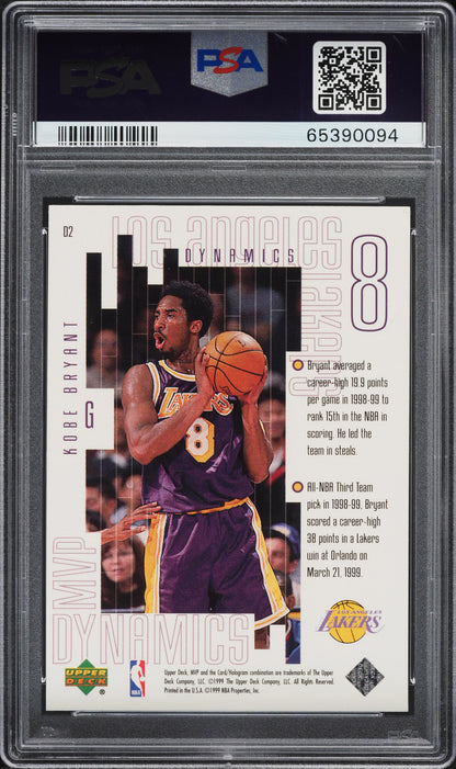 1999 UPPER DECK MVP DYNAMICS KOBE BRYANT #D2 PSA 7 NRMT