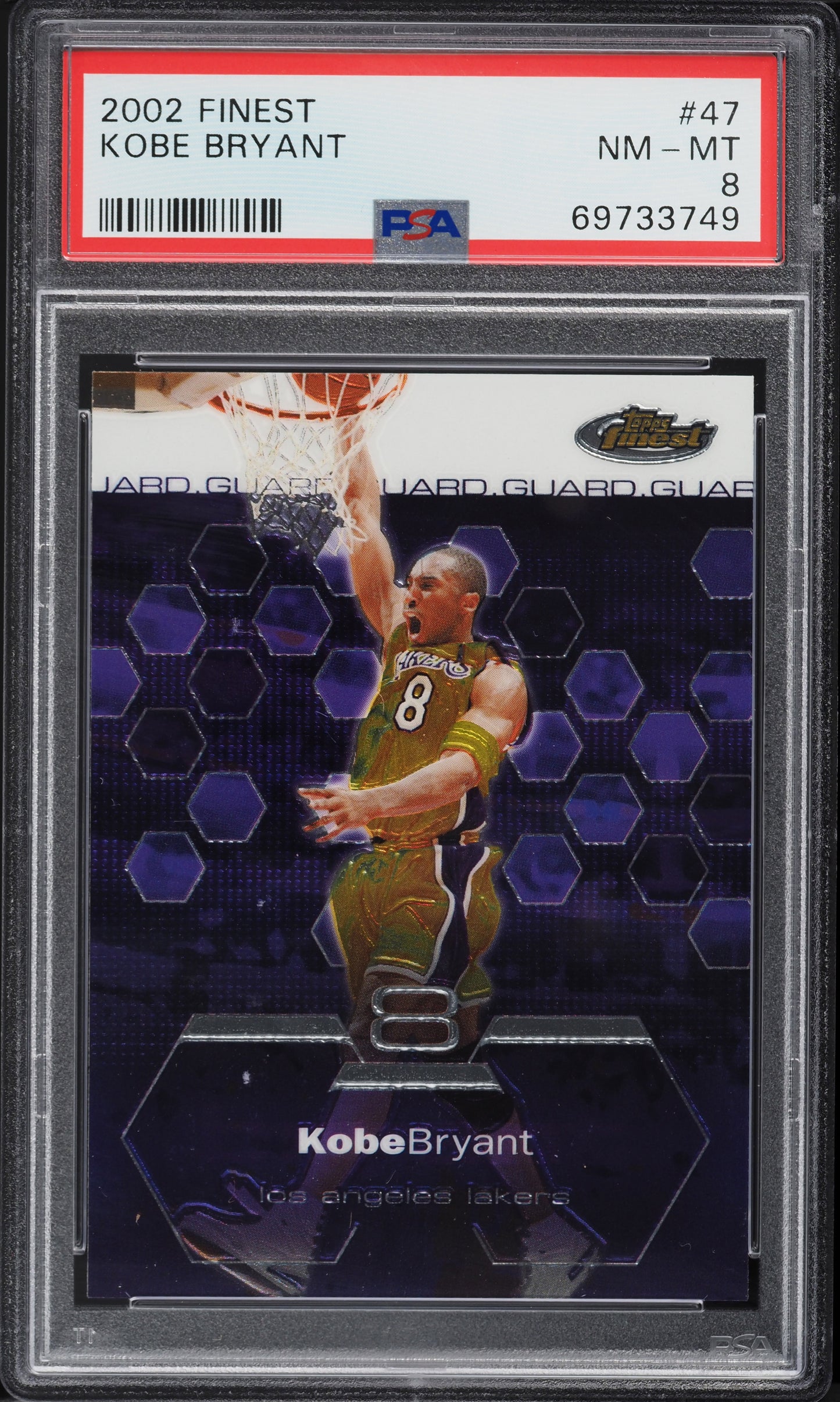 2002 FINEST BASKETBALL KOBE BRYANT #47 PSA 8 NM-MT