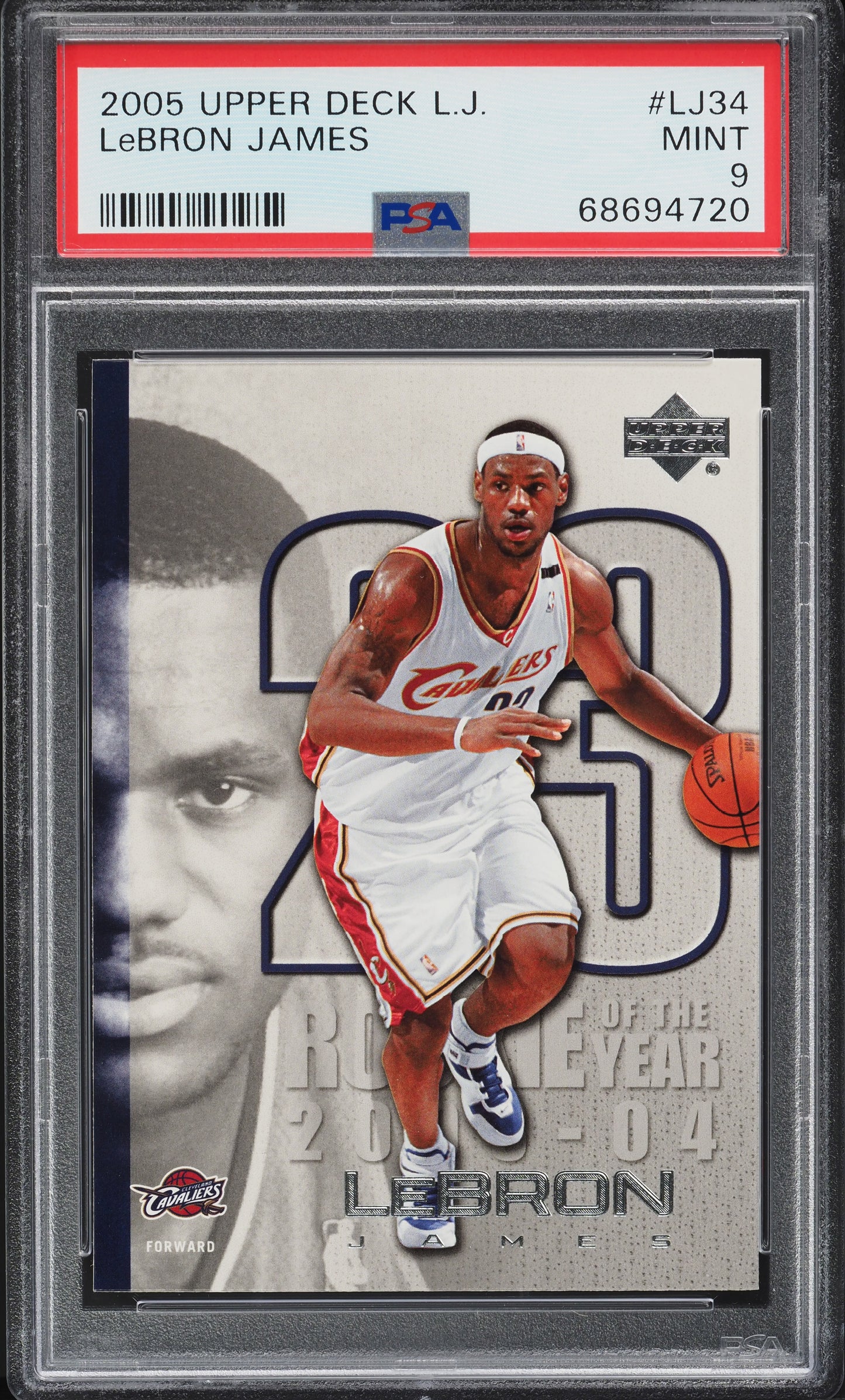 2005 UPPER DECK LJ LEBRON JAMES #LJ34 PSA 9 MINT